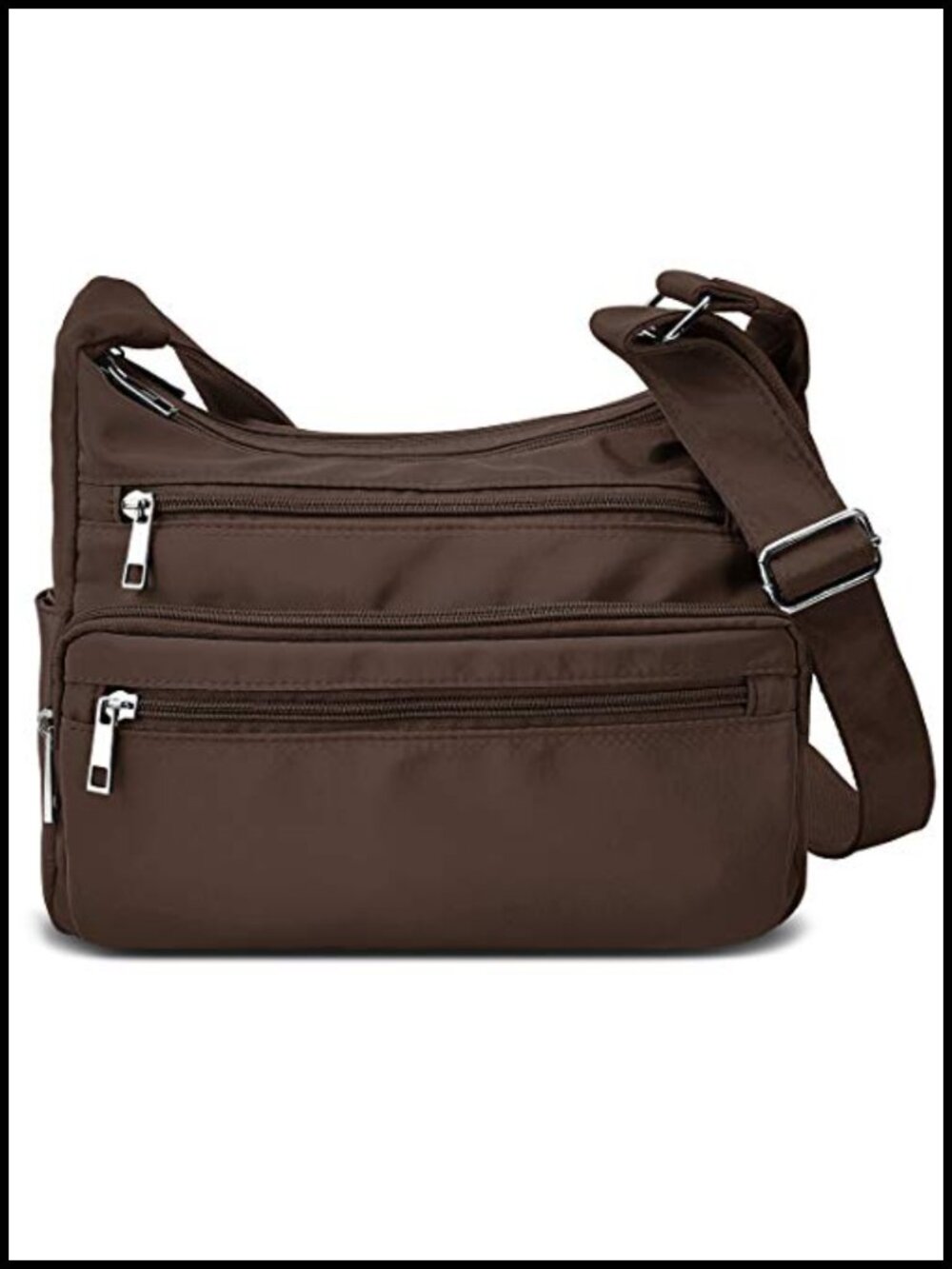 RFID Nylon Multi Pocket Crossbody Bag Lightweight Travel Handbag